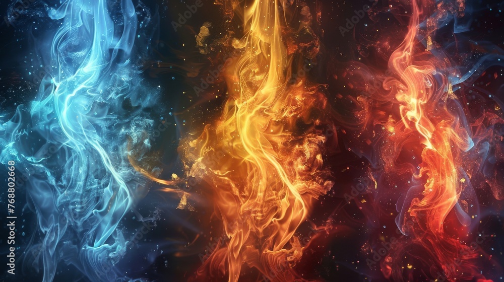 Aufkleber elemental alchemy: harness the power of the elements to create elemental light shapes representing f
