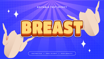 Beige yellow and blue breast 3d editable text effect - font style