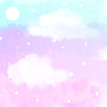 sky and clouds in a storybook setting with bokeh