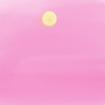 pink sky with hazy sun