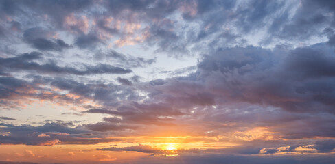 Beautiful dramatic scenic sunset sky background - 768804482