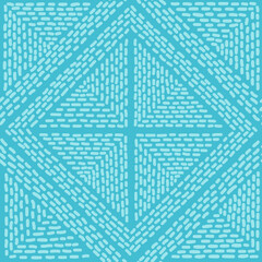 Seamless pattern with hand drawn dash lines. Turquoise geometric print - 768805073