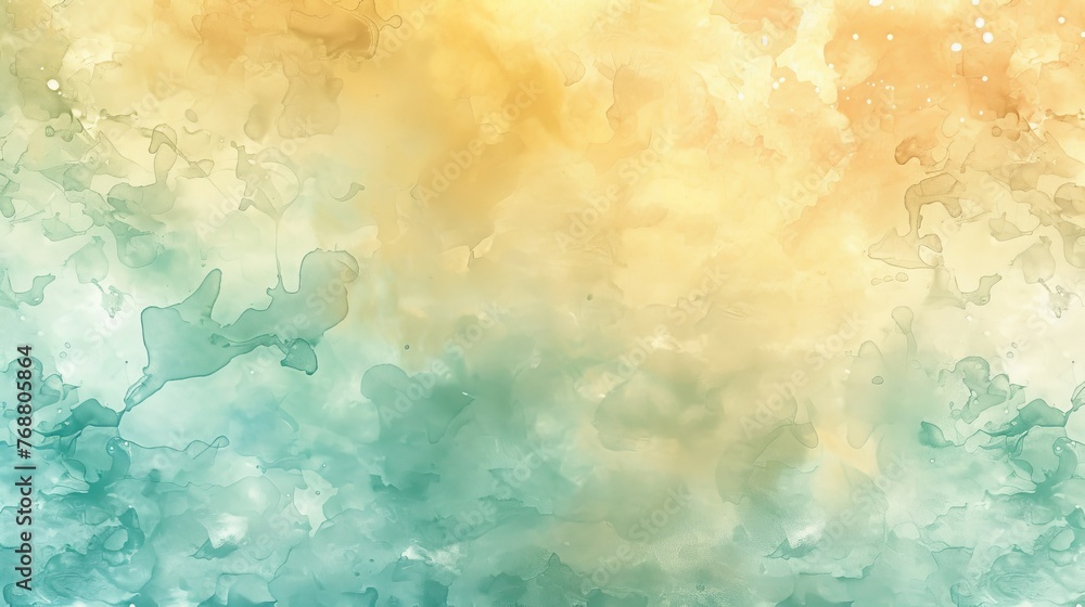 Poster pastel gradient background layered with subtle watercolor textures, transitioning smoothly from pale yellow to mint green, adding depth and interest.