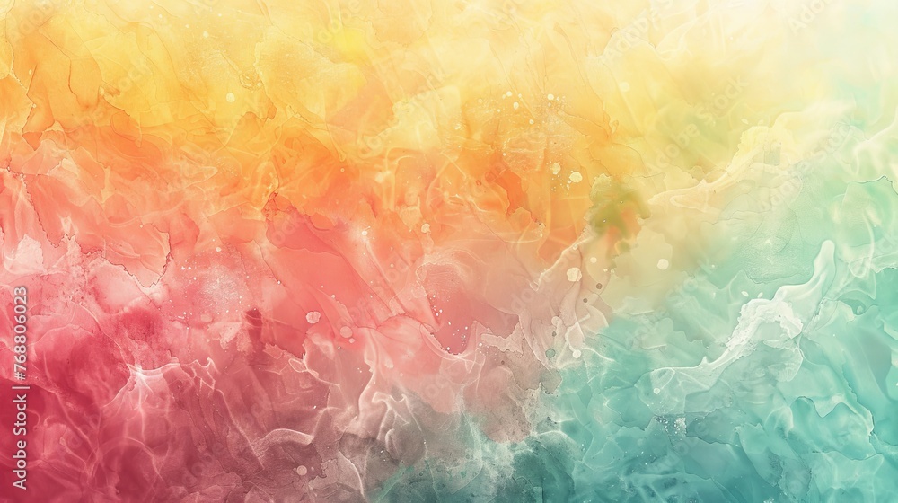 Poster pastel gradient background layered with subtle watercolor textures, transitioning smoothly from pale yellow to mint green, adding depth and interest.