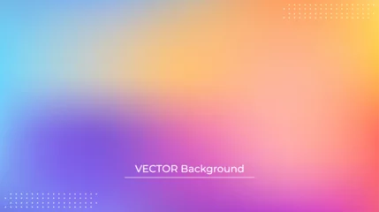 Fotobehang Smooth and blurry colorful gradient mesh background. Modern bright rainbow colors. Easy editable soft colored vector banner template. Premium quality © GraphiStock