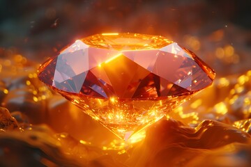 Mesmerizing Diamond Gem with Rustic Charm and Cinematic Glow in Warm,Muted Colors