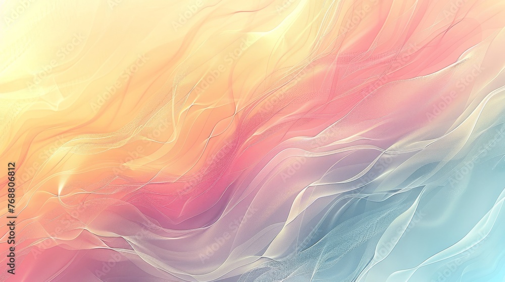 Poster serene pastel gradient background with a linear transition from soft pink to pale yellow, evoking a 