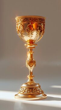 Ornate Golden Chalice Evoking Regal Elegance and Hospitality in a Cinematic Photographic Style