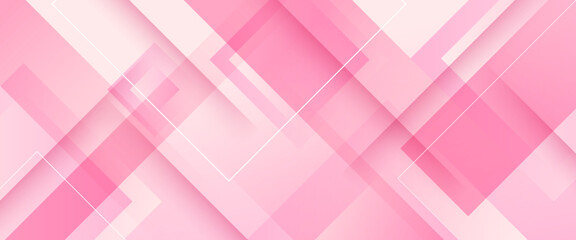 Pink and white minimal geometric shape abstract banner. For business banner, formal backdrop, prestigious voucher, luxe invite, wallpaper and background