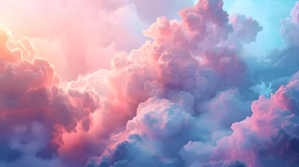 Zelfklevend Fotobehang Transient Dreamscape:A Captivating Pastel Cloud Evoking Serenity and Contemplation © Weerachai