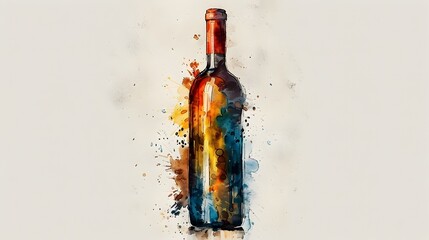 Watercolor Bottle in Industrial Edge Color Style with Cinematic Photographic Feel and Details