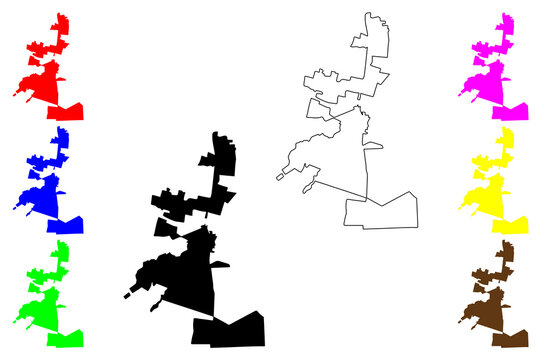 Malambo city (Republic of Colombia) map vector illustration, scribble sketch Malambo map