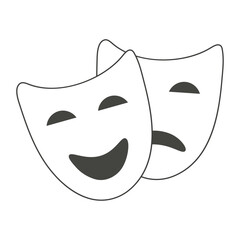 Comedy and tragedy theater masks. Vector illustration