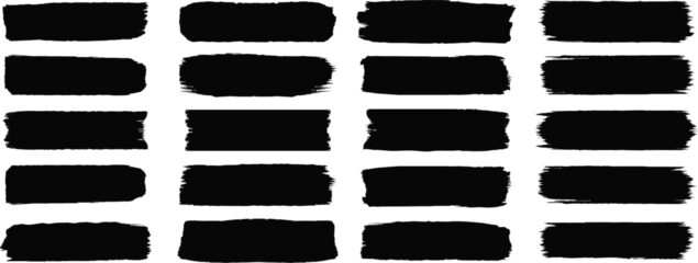 Fototapeten Set of vector grunge black paint brush strokes. Brush collection isolated on white background. Trendy grunge backdrop, dirt banner,watercolor design. © Designstockio
