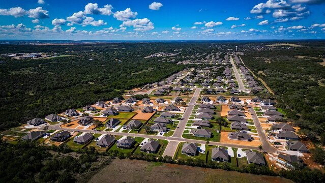 View of New Braunfels, Texas, USA, featuring the skyline of the city