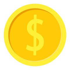 Obraz premium Dollar gold coin. Vector