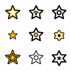 Outline icon set of star