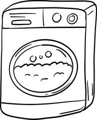 sketch washing machine hand drawn