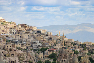 Fototapeta na wymiar Beautiful landscape Cappadocia stone and Goreme national park Nevsehir Turkey.
