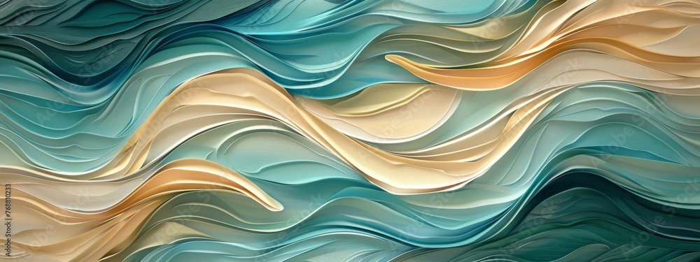 Poster incorporate fluidity and movement into the split background with a wave-like pattern inspired by oce