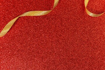 And sparkling Christmas background with red decorations and ornaments