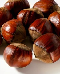 Obraz premium A Pile of Chestnuts Arranged Neatly
