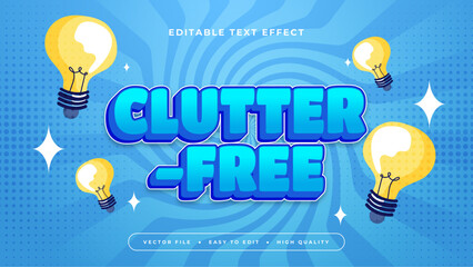 Blue white and yellow clutter free 3d editable text effect - font style