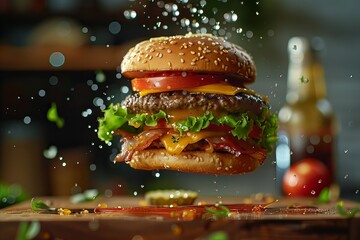 side view hamburger