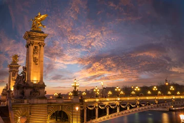 Foto auf gebürstetem Alu-Dibond Pont Alexandre III Bridge of the Alexandre III, Paris