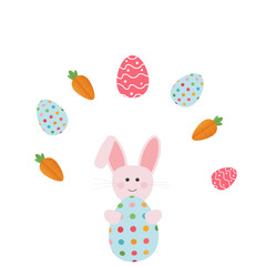 Easter holiday easter bunny. easter elements card. vector illustration