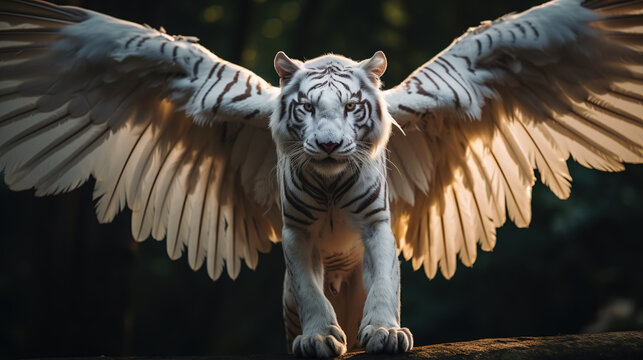 Flying white tiger