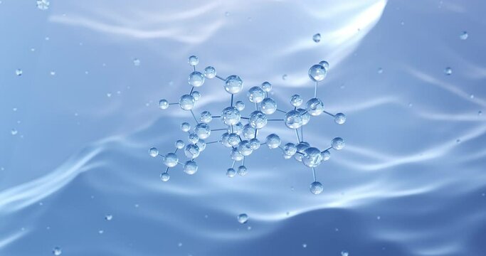 Amylose rotating molecular structure, 3d model of molecule, polysaccharide, looped video