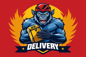 a delivery company logo with a king kong with xmen