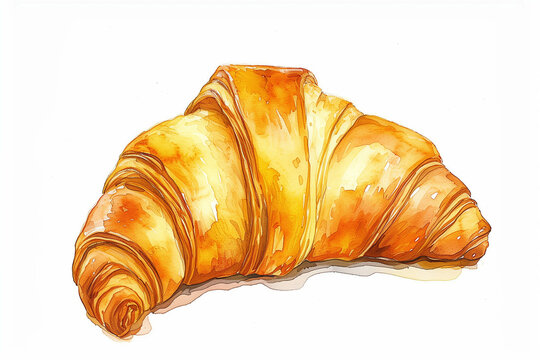Drawing of croissant dessert on a white background.