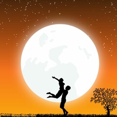 background moon,Couple background with moon