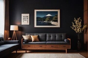 Elegance modern Japanese living room interior design.