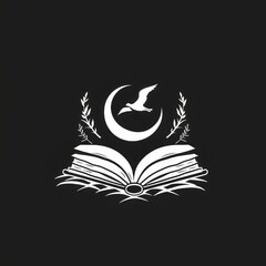 logo for a literary workshop, library and publishing company business - obrazy, fototapety, plakaty