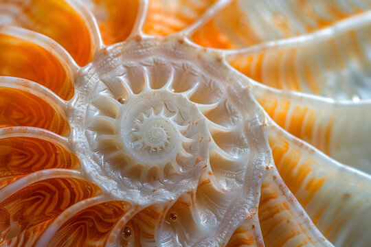 Nautilus shell pattern close up
