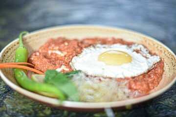 delicious breakfast in the cold day