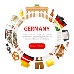 Germany Object and Symbol Banner Design Vector Template