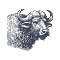 buffalo vintage illustration. isolated on white background