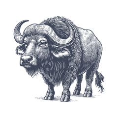 buffalo vintage illustration. isolated on white background