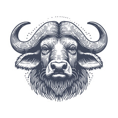 buffalo vintage illustration. isolated on white background