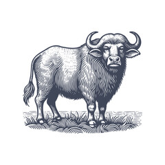 buffalo vintage illustration. isolated on white background