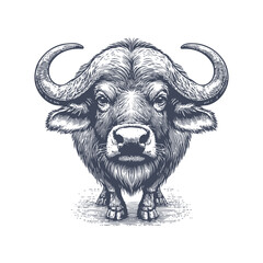 buffalo vintage illustration. isolated on white background
