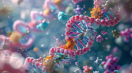 Visualize the process of DNA replication using 3D illustrations and animations.
