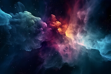 Colorful cosmic galaxy, cloud, nebula. Cosmic space and stars, abstract background.