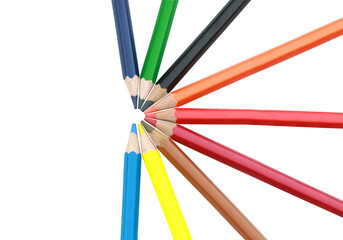 Multi-color of Wooden Crayons pencils with transparent image of PNG format extension. - 768829041