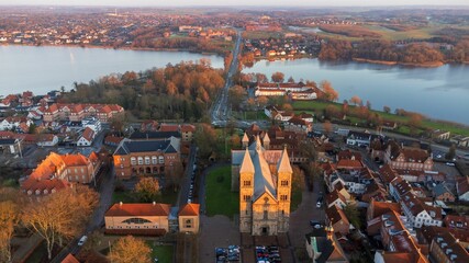 Aerial view of Viborg, Midtjylland, Denmark during the daytime - obrazy, fototapety, plakaty