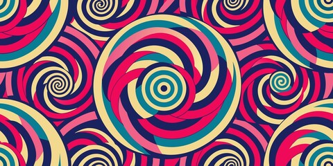 Fototapeta na wymiar Chromatic Captivation, A Randomly Colored Hypnotic Design